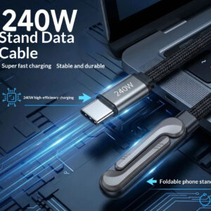 Cabo Dados 240W — Cabo USB-C Super Rápido Dobrável